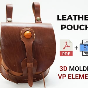 Leder Beutel Muster, Crossbody Tasche | Digitale STL+Pdf Datei | Hüfttasche, Leder PDF Schnittmuster & Anleitungsvideo