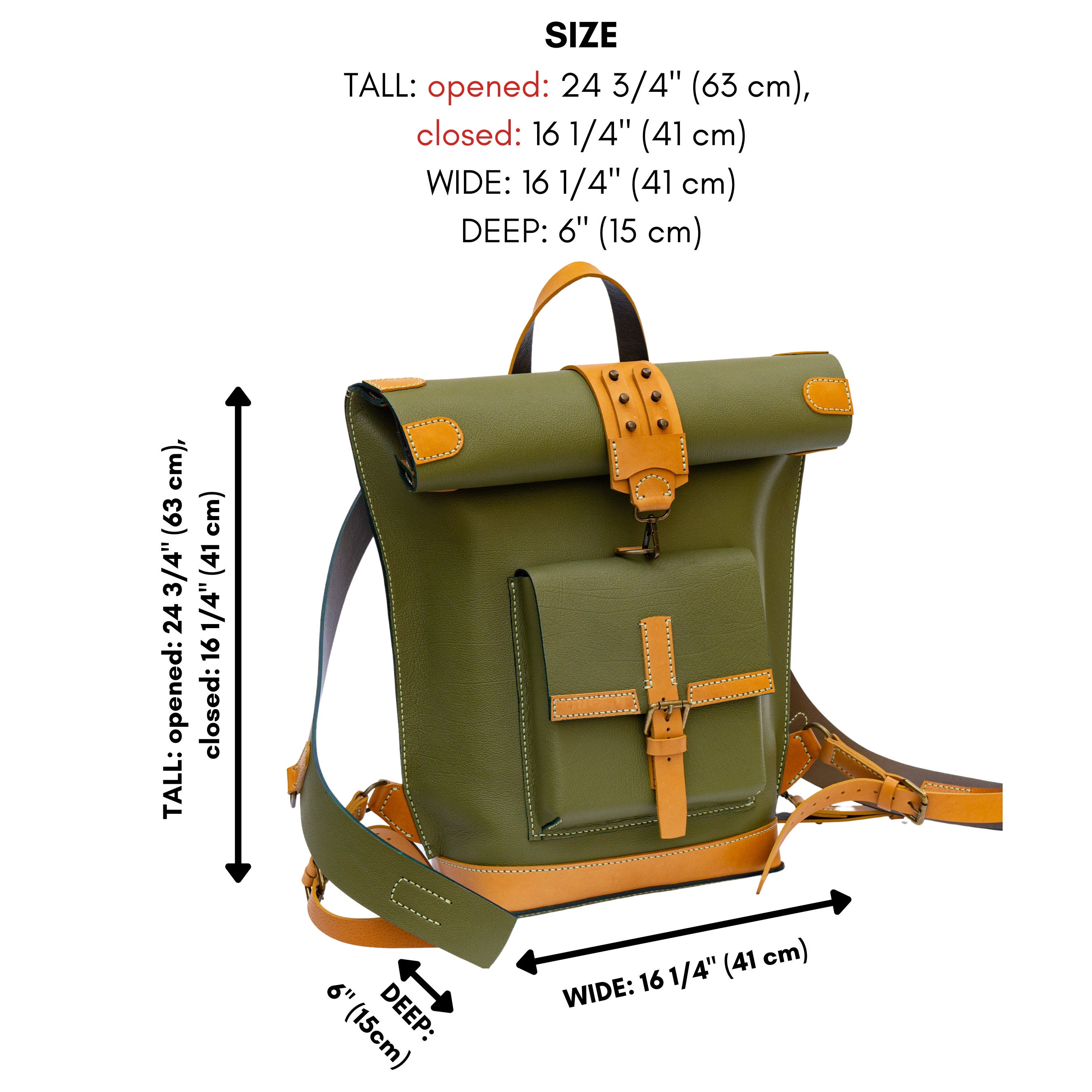 PDF Pattern Hansen Roll Top Backpack, Leather Rucksack, PDF Pattern and ...