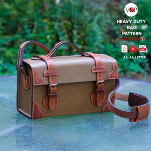 PDF + Video + DXF for Heavy Duty Tool Bag Pattern, DIY Leather, by Video by Vasile and Pavel