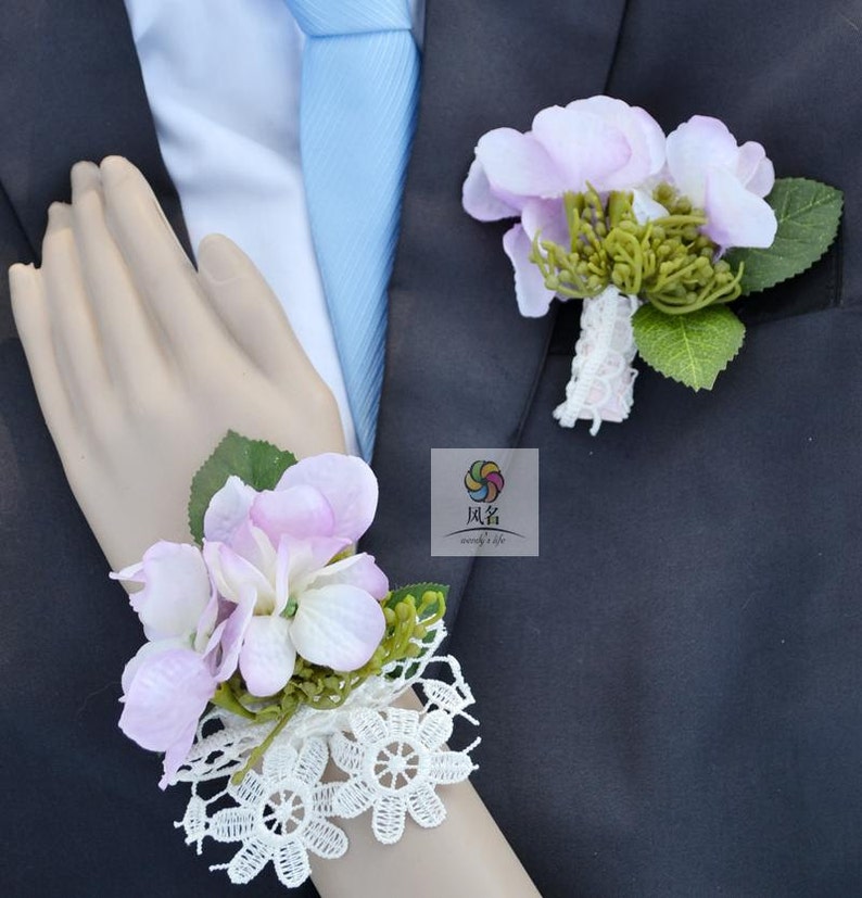artificial flower bridal vintage bouquet pink hydrangea rose
