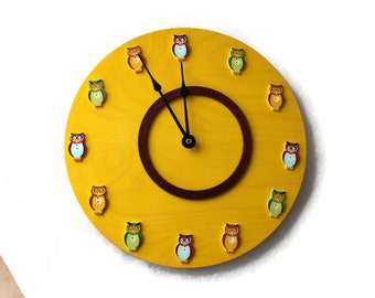 Children Wall Clock Owls