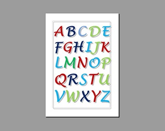 INSTANT DOWLOAD Alphabet Print File, Alphabet Wall Art, Nursery wall art