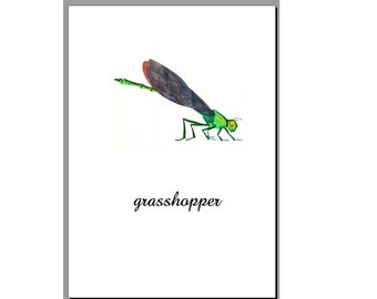 Nursery Decor, Girls Nursery Prints, Grasshopper wall art, Digital print