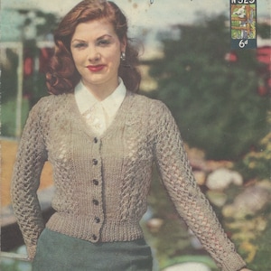 Listers 329 Ladies Cardigan - 32&quot; Bust - Vintage 1940s knitting pattern download