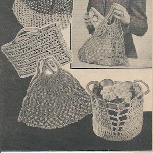 Bestway 1240 - Vier Einkaufstaschen - Vintage 40er Jahre Häkelanleitung Download