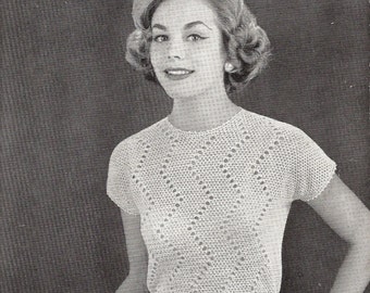 Coats 583 Crochet Blouse - 36" Bust - Vintage 1950s crochet pattern download