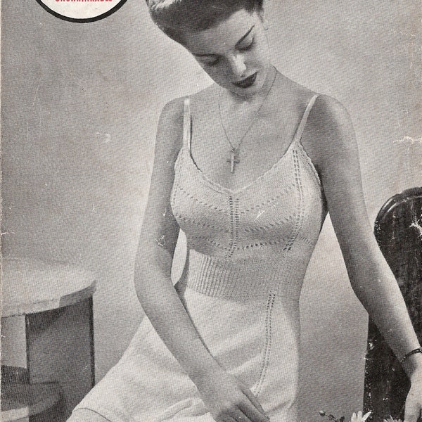 Emu 26 Cami-knickers - 34" Bust - Vintage 1930s knitting pattern download