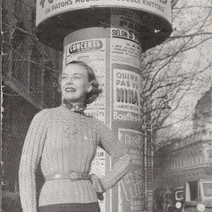 Patons 4 Outdoor Designs Booklet - 34&quot;-38&quot; bust - Vintage 1930s knitting pattern booklet download