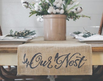 Our Nest Natural Burlap Table Runner, Table Runner farmhouse style runner * Free Shipping*