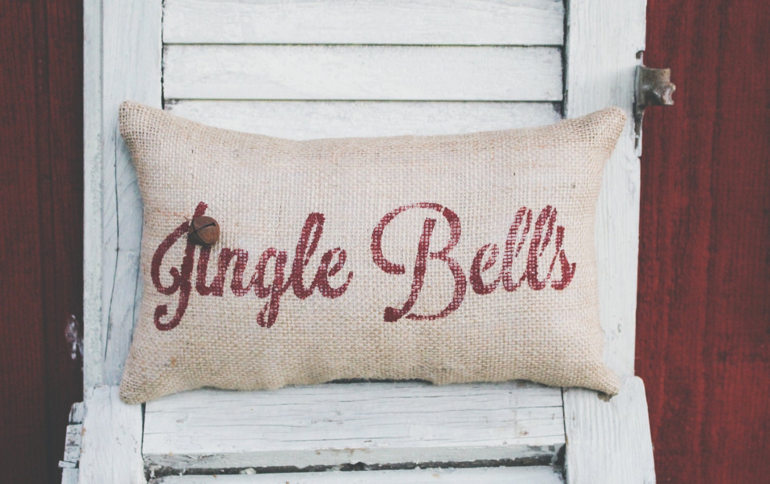 Holiday Pillow Jingle Bells Pillow Christmas Pillow Decor Etsy