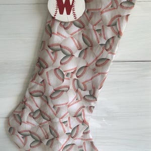 Handmade Baseball themed print stocking fully lined
