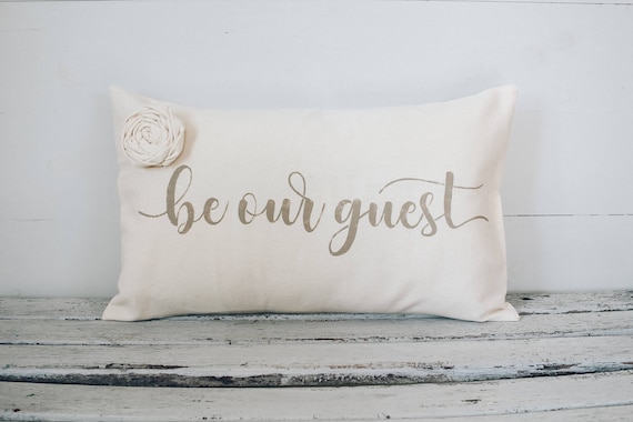 Be Our Guest Lumbar Pillow Cover Farmhouse Style12x22 Pillow Etsy