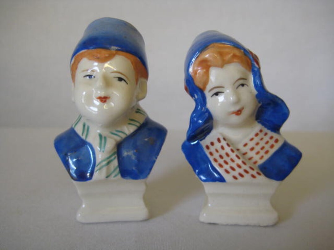 Vintage Dutch Boy and Girl Head Salt & Pepper Set - Made in Japan - Etsy