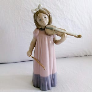 Lladro Figurines Girl With Violin - Etsy