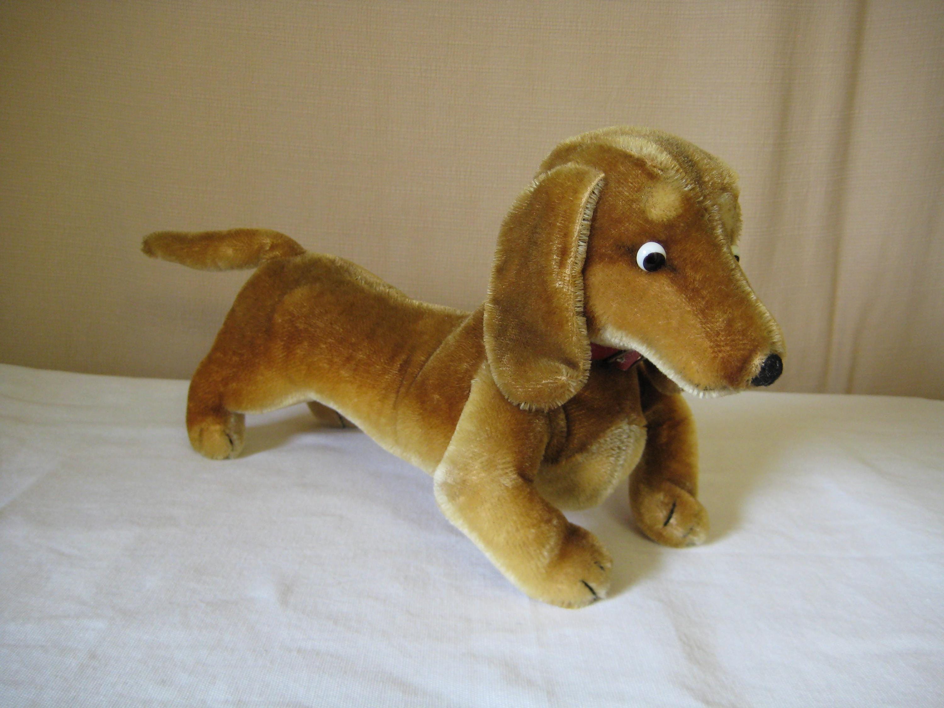 ぬいぐるみ Steiff Classic-Serie Dachshund Adorable Vintage Steiff Mohair 50's Dachshund Puppy Dog. For