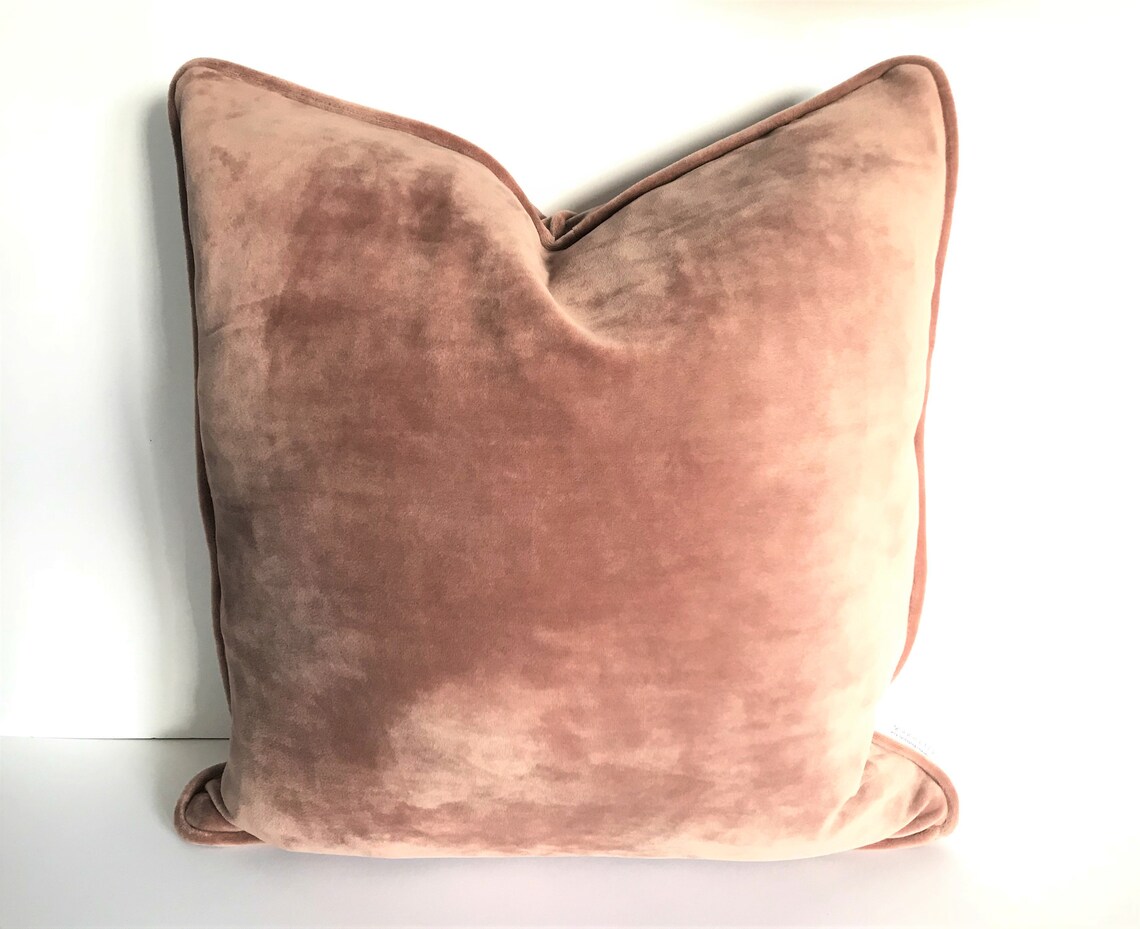 Dusty Rose Throw Velvet Pillow Cover Blush Pink Cushion Cover Etsy