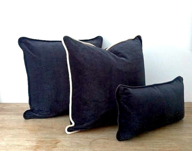 Charcoal Grey Velvet Throw Pillow Cover Dark Grey Cushion Etsy