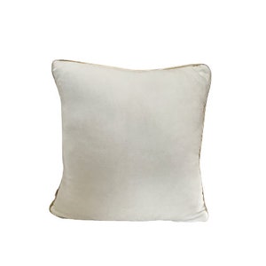 White And Gold Velvet Pillow Cover, Plush White Velvet Cushion image 6