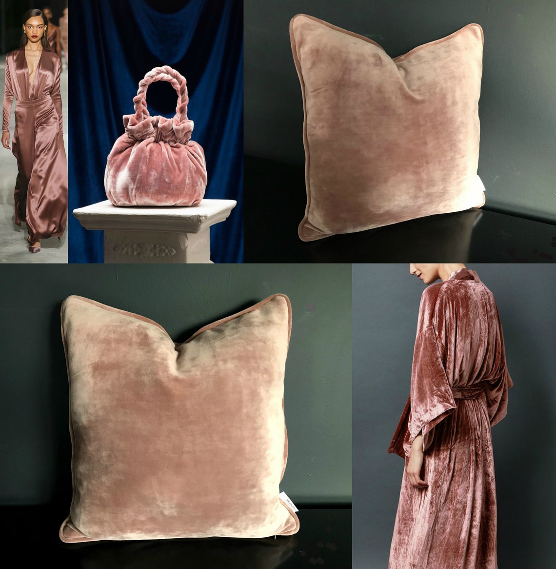 Dusty Rose Throw Velvet Pillow Cover Blush Pink Cushion Cover Etsy