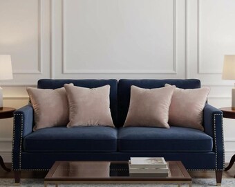 Dusty Rose Velvet Pillow Cover, Blush Pink Cushion Cover