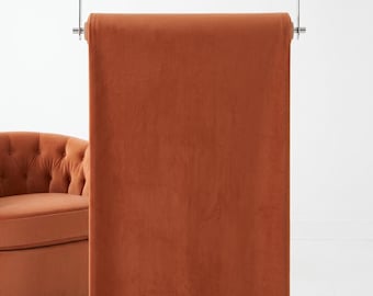 Velvet Upholstery, FABRIC ONLY, Terracotta Chilli Décor Fabric, Furniture Not Included