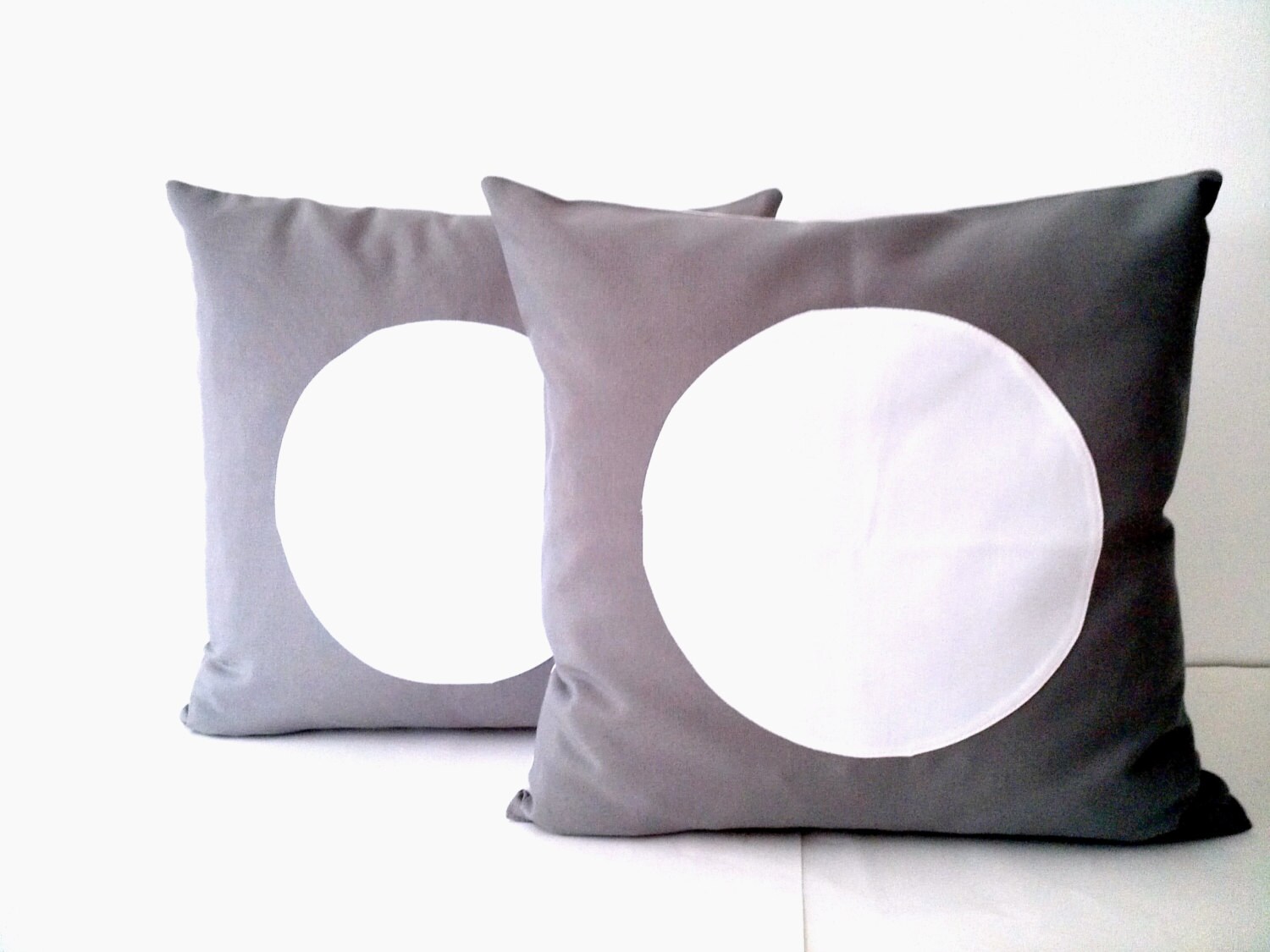 Grey Throw Pillow Cover With Circle Geometric Grey Cushion With