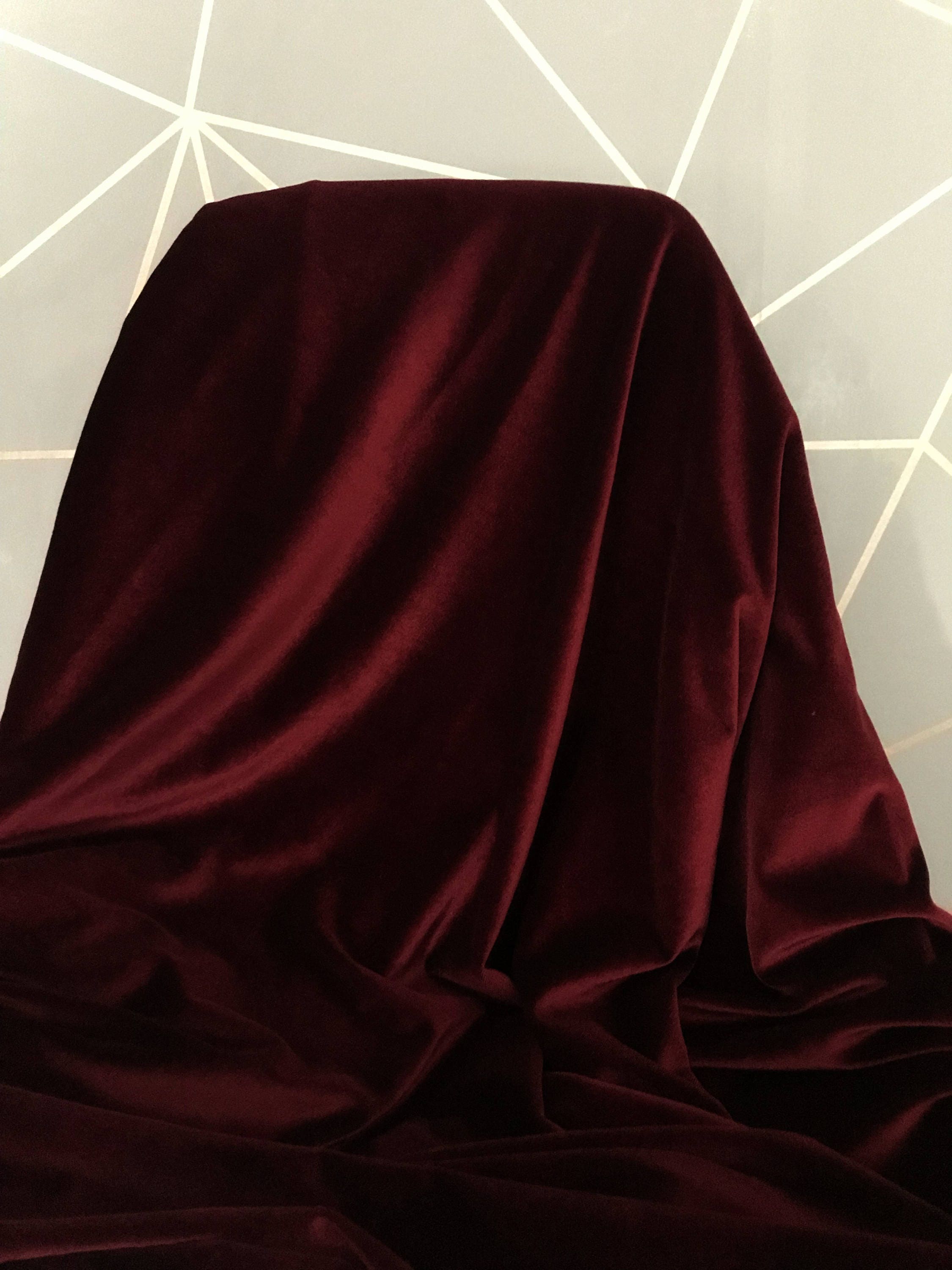 Burgundy Velvet Fabric By the Yard, Width 57, Burgundy Velvet Material