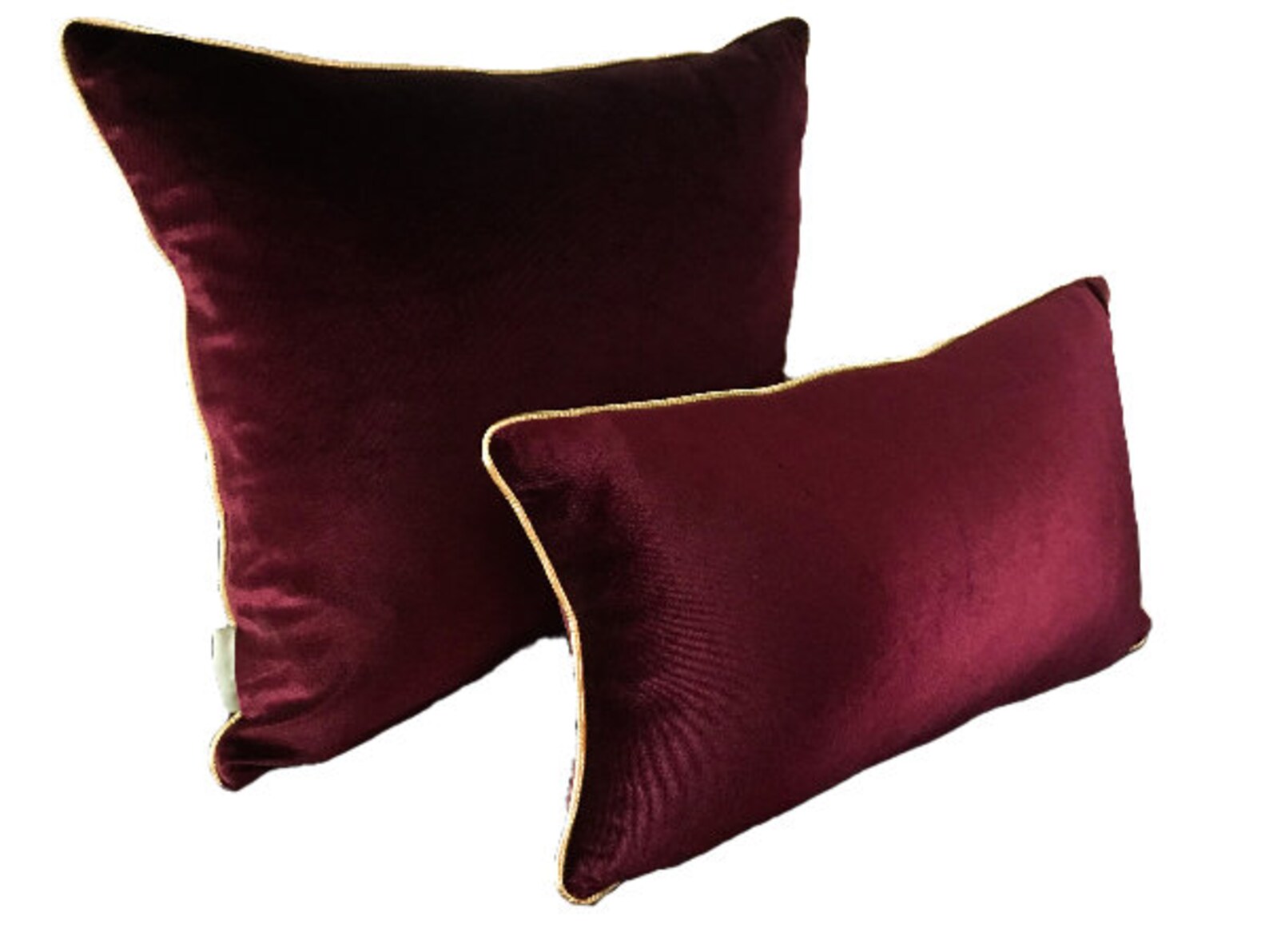 Burgundy With Gold Pillow Cover Lumbar Throw Pillow Cover Etsy