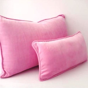 Baby Candy Pink Velvet Pillow Cover, Pink Cushion Cover