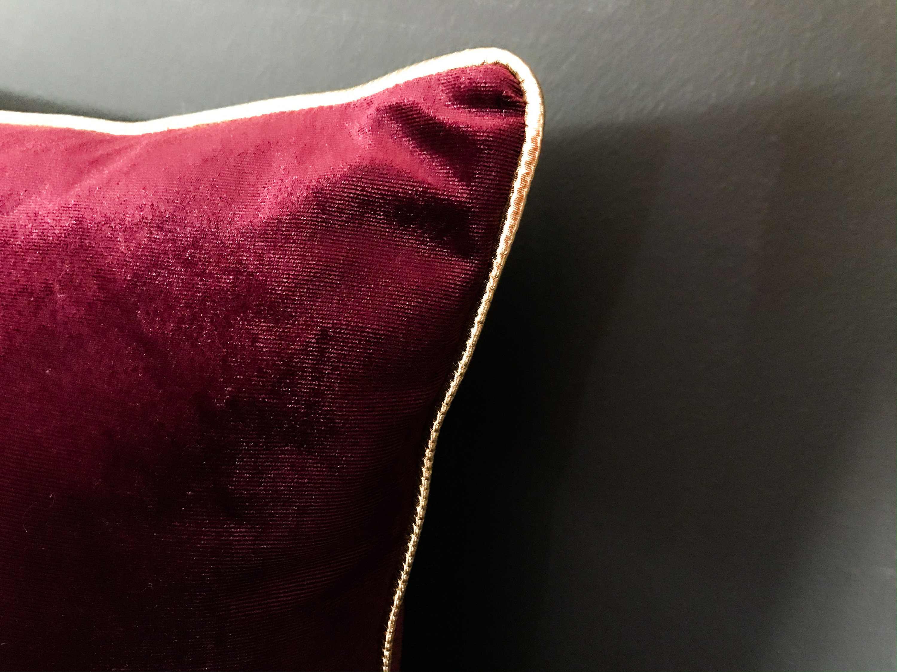 Burgundy With Gold Pillow Covers Throw Pillow Covers With a Gold Piping Etsy Canada