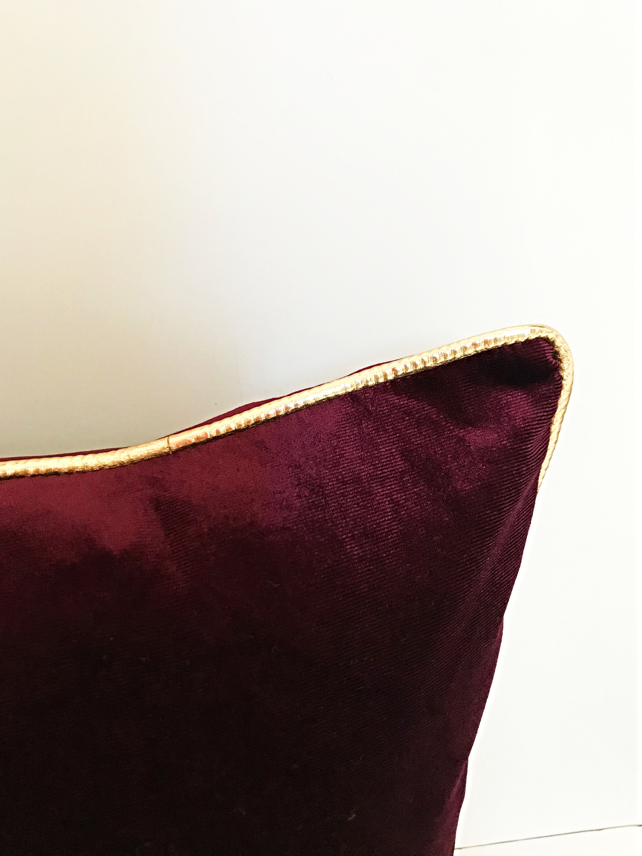 Burgundy With Gold Pillow Cover Lumbar Throw Pillow Cover Etsy UK