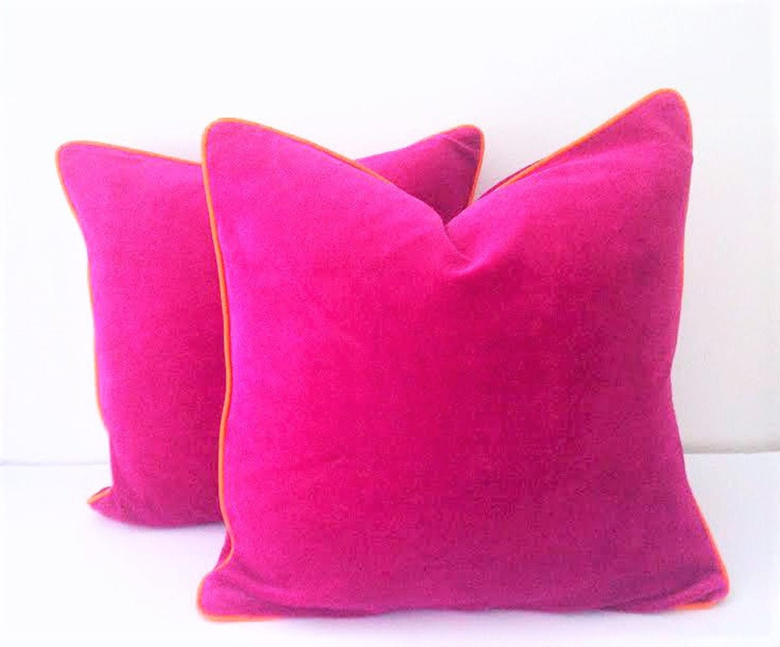 Fuchsia Velvet Pillow Cover Hot Pink Velvet Cushion Cover Etsy