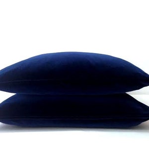 Navy Blue Velvet Throw Pillow Cover, Velvet  Blue Cushion Cover