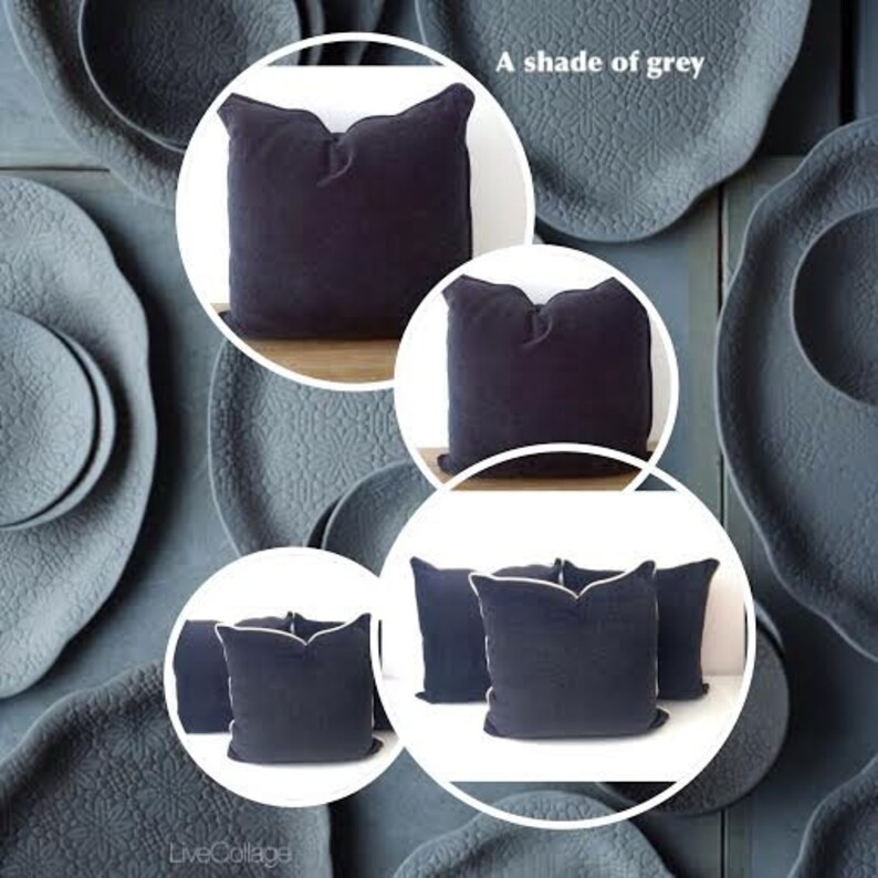 Charcoal Grey Velvet Throw Pillow Cover 18 by 18 Etsy