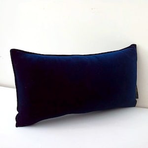 Navy Blue Velvet Pillow Cover,  Midnight Blue Velvet Cushion