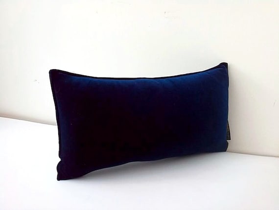Navy Blue Velvet Pillow Cover,  Midnight Blue Velvet Cushion