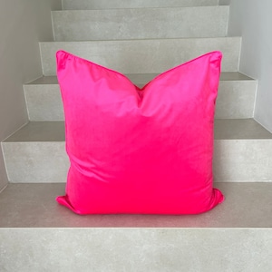 Hot Pink Velvet Pillow Cover, Velvet Cushion Cover in Bold Pink