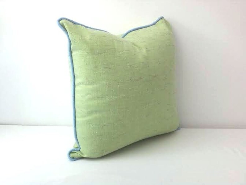 Green Twill Throw Pillow Pistachio Green Cushion Pastel Etsy
