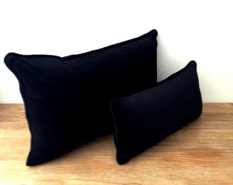 Black Velvet Throw Pillow Cover,  Black Velvet Cushion Cover, Backrest, Free Shipping