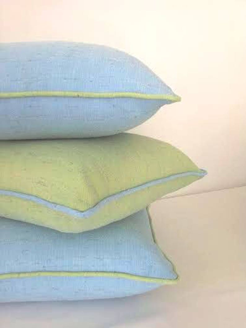 Green Twill Throw Pillow Pistachio Green Cushion Pastel Etsy
