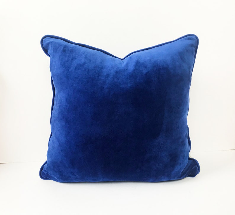 Cobalt Throw Velvet Pillow Cover Royal Blue Cushion Cover Etsy