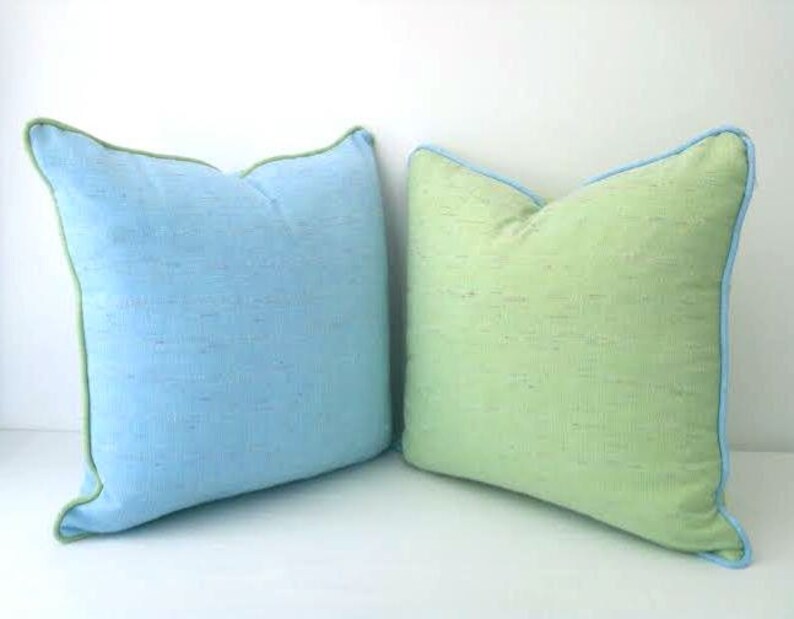 Green Twill Throw Pillow Pistachio Green Cushion Pastel Etsy