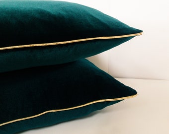 Emerald green velvet pillow cover sale