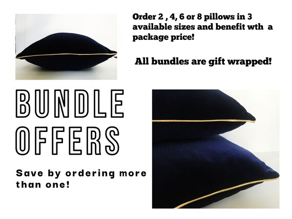 BUNDLE OFFER!  Navy Blue Velvet Pillow Covers, Order More than ONE!