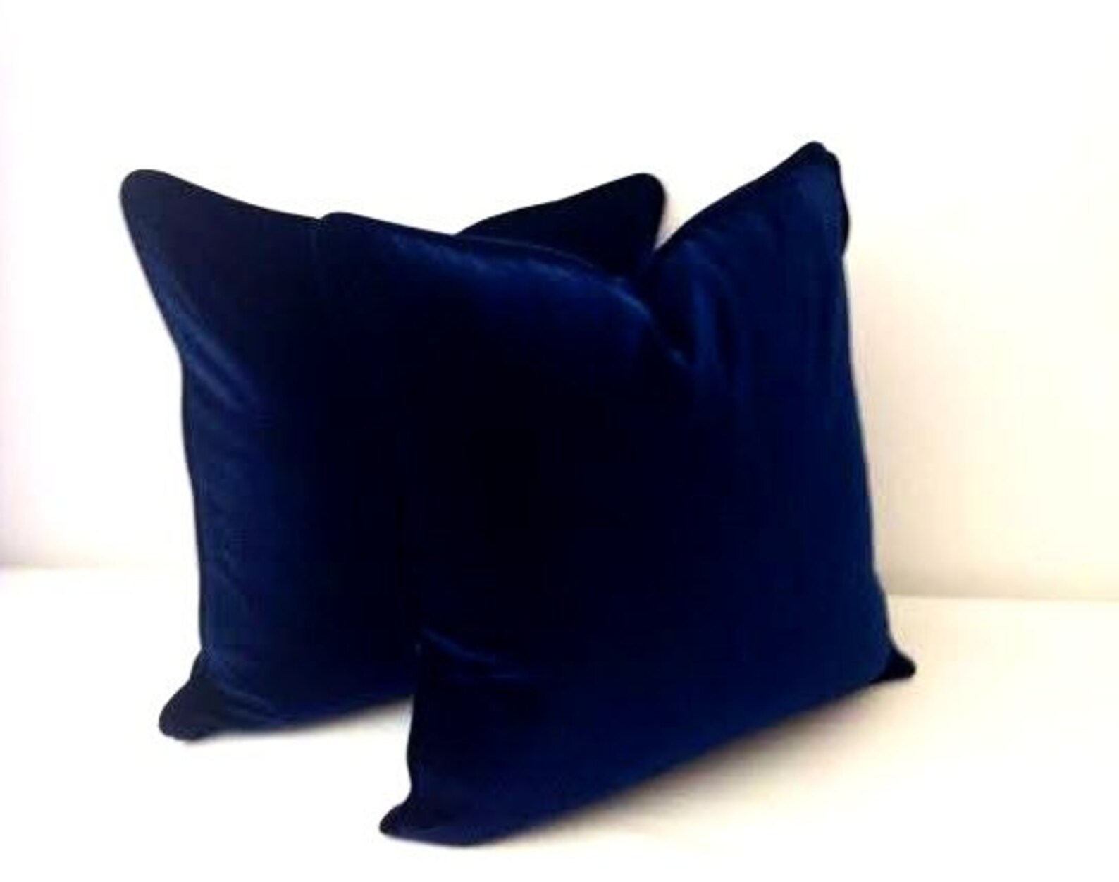 Navy Blue Velvet Throw Pillow Cover Velvet Blue Cushion Cover Etsy