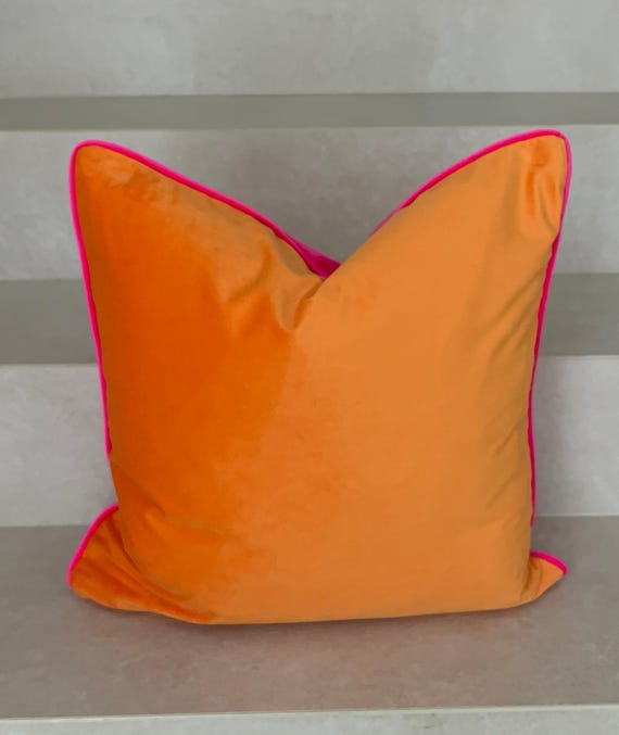 Pink & Orange Samt Kissenbezug, Bi-Color Kissenbezug