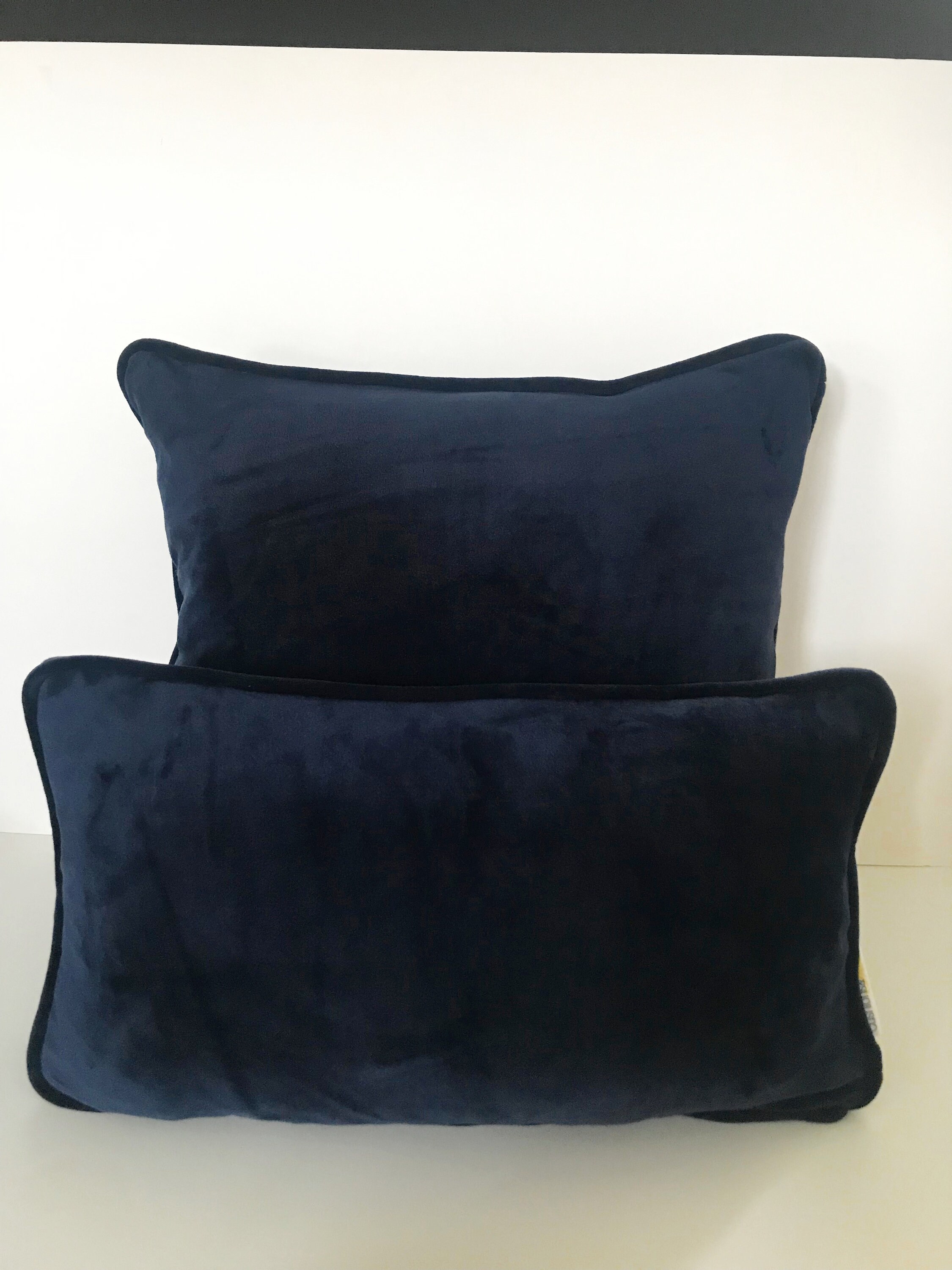 Navy Blue Lumbar Velvet Pillow Cover Dark Blue Soft Velvet Etsy