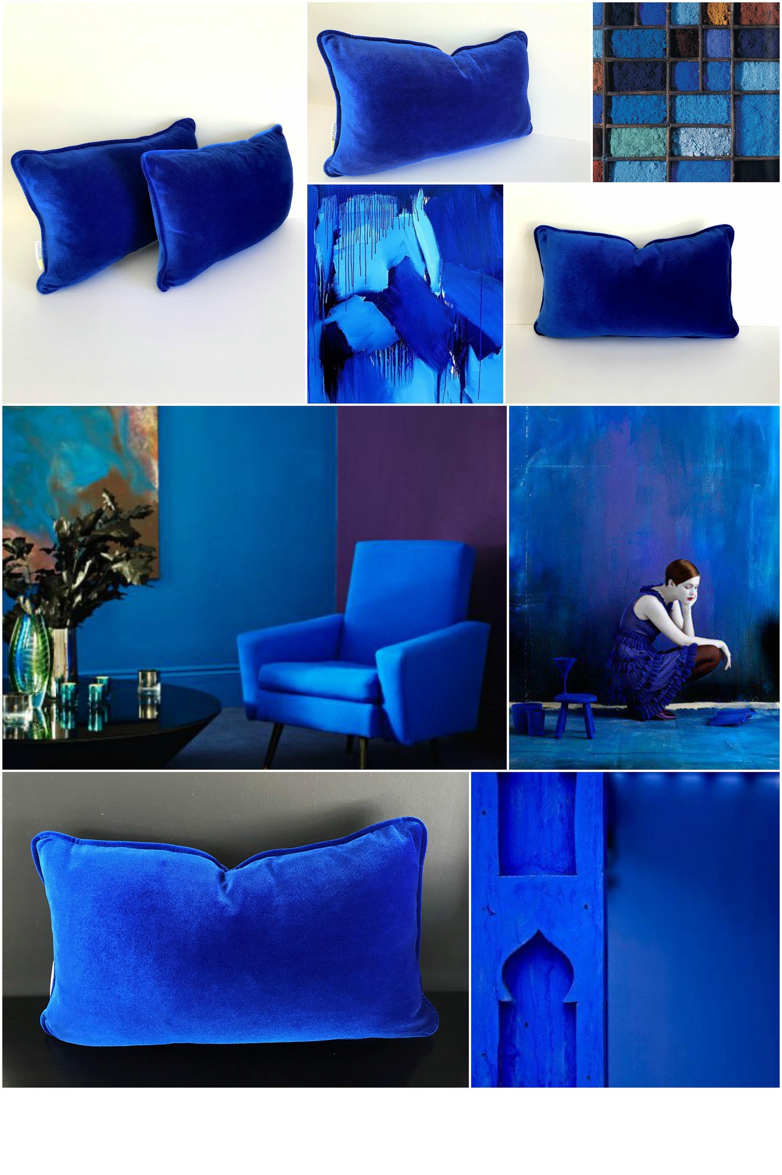Royal Blue Velvet Pillow Cover Cobalt Blue Cushion Cover Etsy