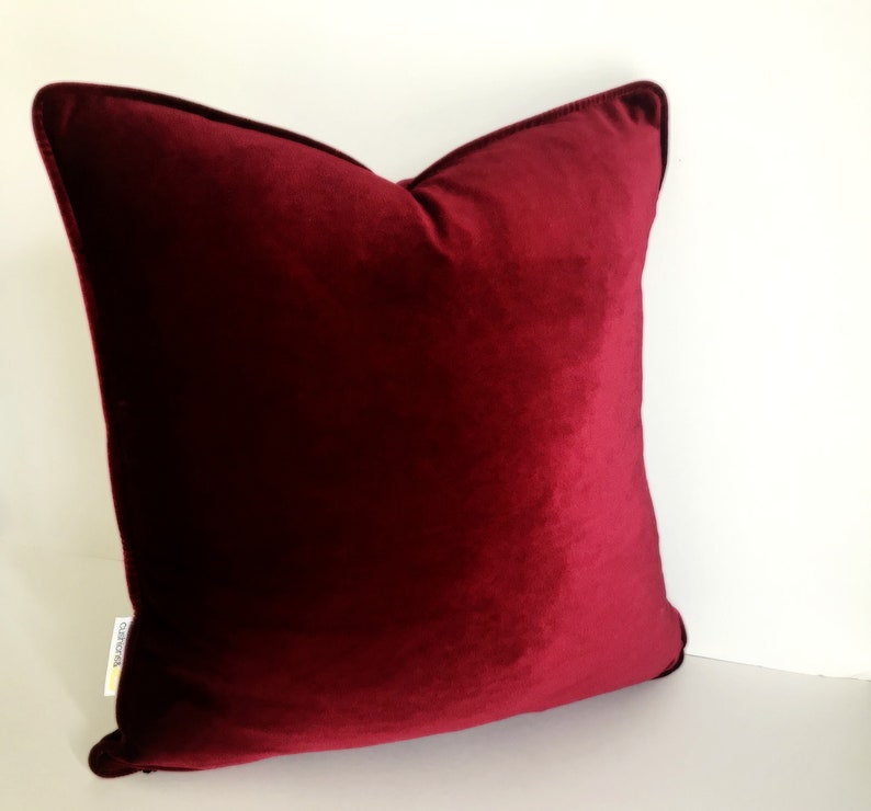 Burgundy Velvet Pillow Cover Burgundy Velvet Cushion Cover Etsy