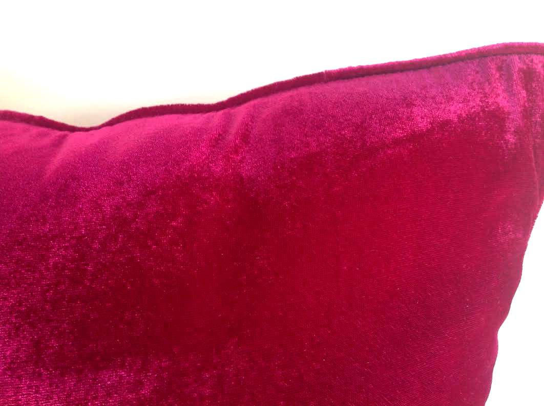 Magenta Pink Velvet Pillow Cover Fuchsia Cushion Cover